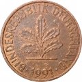 ФРГ 2 пфеннига 1991 год (J)