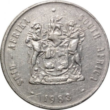 ЮАР 1 рэнд 1983 год - Спрингбок (антилопа-прыгун)