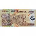 Замбия 500 квача 2011 год - Орлан-крикун. Баобаб. Слон UNC