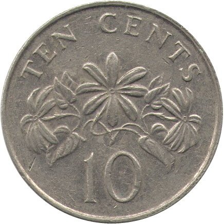 Сингапур 10 центов 1987 год