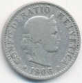 Швейцария 5 раппенов 1906 год