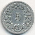 Швейцария 5 раппенов 1906 год
