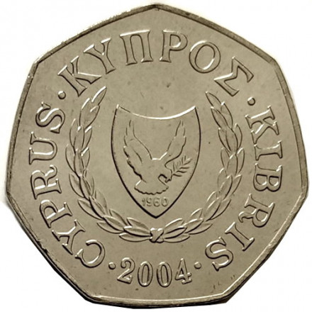 Кипр 50 центов 2004 год - Похищение Европы Зевсом UNC