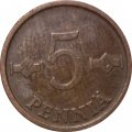 Финляндия 5 пенни 1976 год