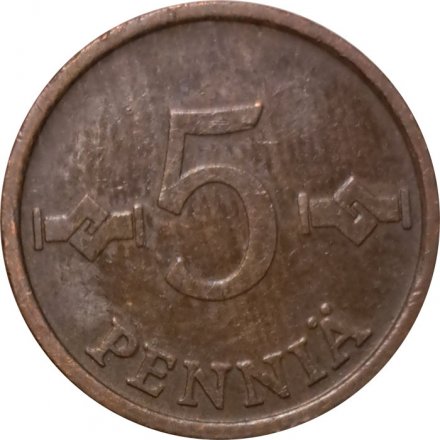 Финляндия 5 пенни 1976 год
