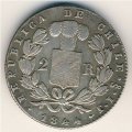 Чили 2 реала 1844 год