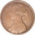 Великобритания 1 пенни 1873 год - Бронза (коричневый цвет)