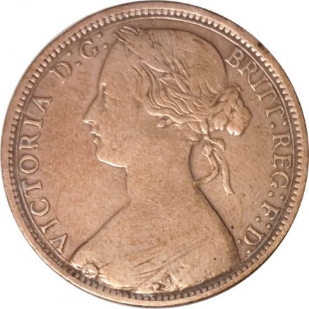 Великобритания 1 пенни 1873 год - Бронза (коричневый цвет)