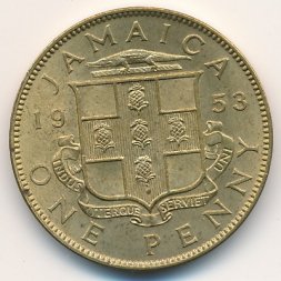 Ямайка 1 пенни 1953 год