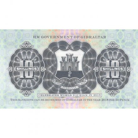 Гибралтар 10 шиллингов (50 пенсов) 2018 год - К празднованию Международного года туризма - UNC