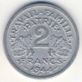 Франция 2 франка 1944 год (ÉTAT FRANÇAIS, без отметки МД)