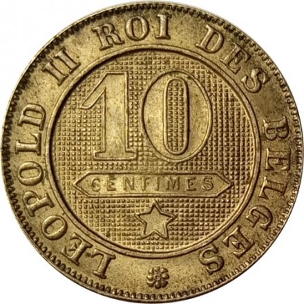 Бельгия 10 сантимов 1894 год (DES BELGES)