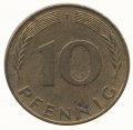 ФРГ 10 пфеннигов 1977 год (F)