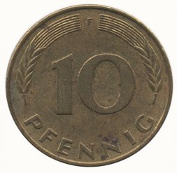 ФРГ 10 пфеннигов 1977 год (F)