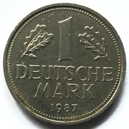 ФРГ 1 марка 1987 год (F)