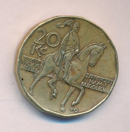 Чехия 20 крон 1999 год - Памятник святому Вацлаву