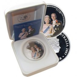Австралия 1 доллар 2007 год - 60-летие свадьбы Елизаветы II и Филиппа
