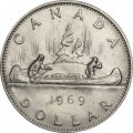 Канада 1 доллар 1969 год - Каноэ