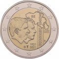 Бельгия 2 евро 2021 год - 100 лет Бельгийско-Люксембургскому экономическому союзу