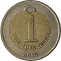 Турция 1 новая лира 2005 год