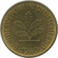 ФРГ 5 пфеннигов 1980 год - F