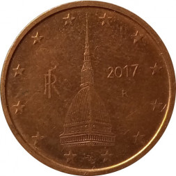 Италия 2 евроцента 2017 год