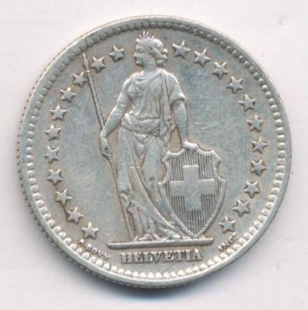 Швейцария 2 франка 1947 год
