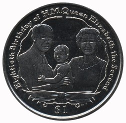 Монета Виргинские острова 1 доллар 2006 год - Елизавета II