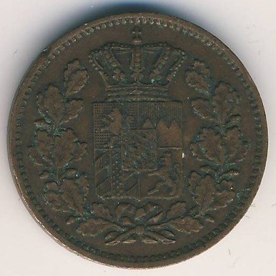 Бавария 2 пфеннинга 1869 год