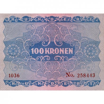 Австрия 100 крон 1922 год - Принцесса Рохан. Обозначение номинала (XF+)