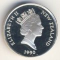 Новая Зеландия 1 доллар 1990 год - Птица киви (Proof)