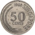 Сингапур 50 центов 1980 год - Крылатка-зебра