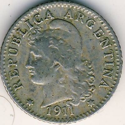 Аргентина 5 сентаво 1911 год