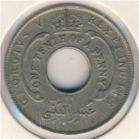 Британская Западная Африка 1/10 пенни 1920 год
