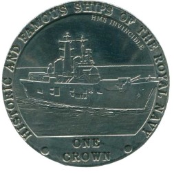 Тристан-да-Кунья 1 крона 2008 год - HMS Invincible
