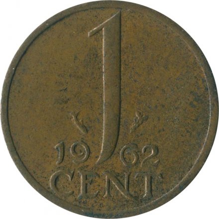 Нидерланды 1 цент 1962 год - Королева Юлиана