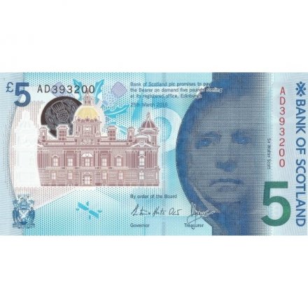 Шотландия 5 фунтов 2016 год - Сэр Вальтер Скотт UNC