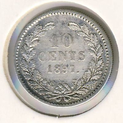 Нидерланды 10 центов 1897 год