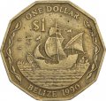 Белиз 1 доллар 1990 год