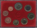 Набор из 8 евромонет Бельгии 1999 - 2004 год (в коробке)