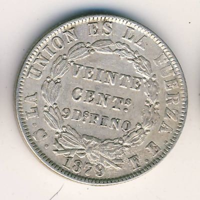 Боливия 20 сентаво 1879 год