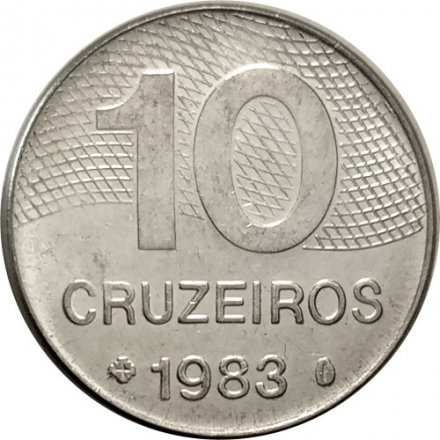 Бразилия 10 крузейро 1983 год
