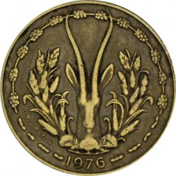 Западная Африка 10 франков 1976 год