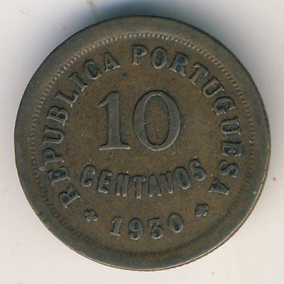 Кабо-Верде 10 сентаво 1930 год