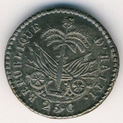 Гаити 25 сантимов 1827 год
