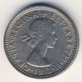 Великобритания 6 пенсов 1964 год - Флора: лук-порей, роза, чертополох и трилистник