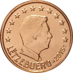 Люксембург 1 евроцент 2015 год - Великий герцог Люксембурга Анри UNC