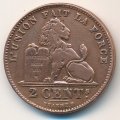 Бельгия 2 сантима 1905 год DES BELGES