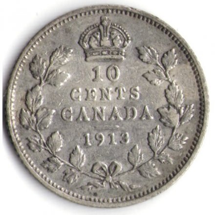 Канада 10 центов 1913 год