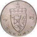 Норвегия 5 крон 1983 год - Король Улаф V